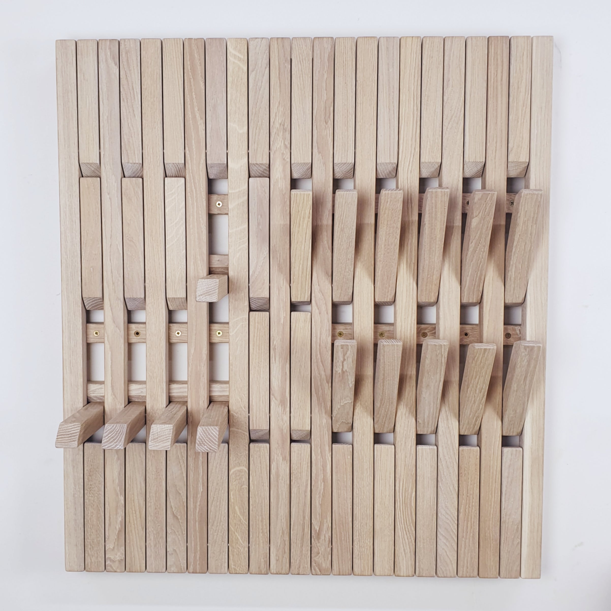 Wall coat rack. Natural oak. mini. covered with white oil wax